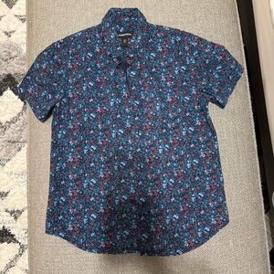 Nordstrom Blue and Red Patterned Casual Shirt